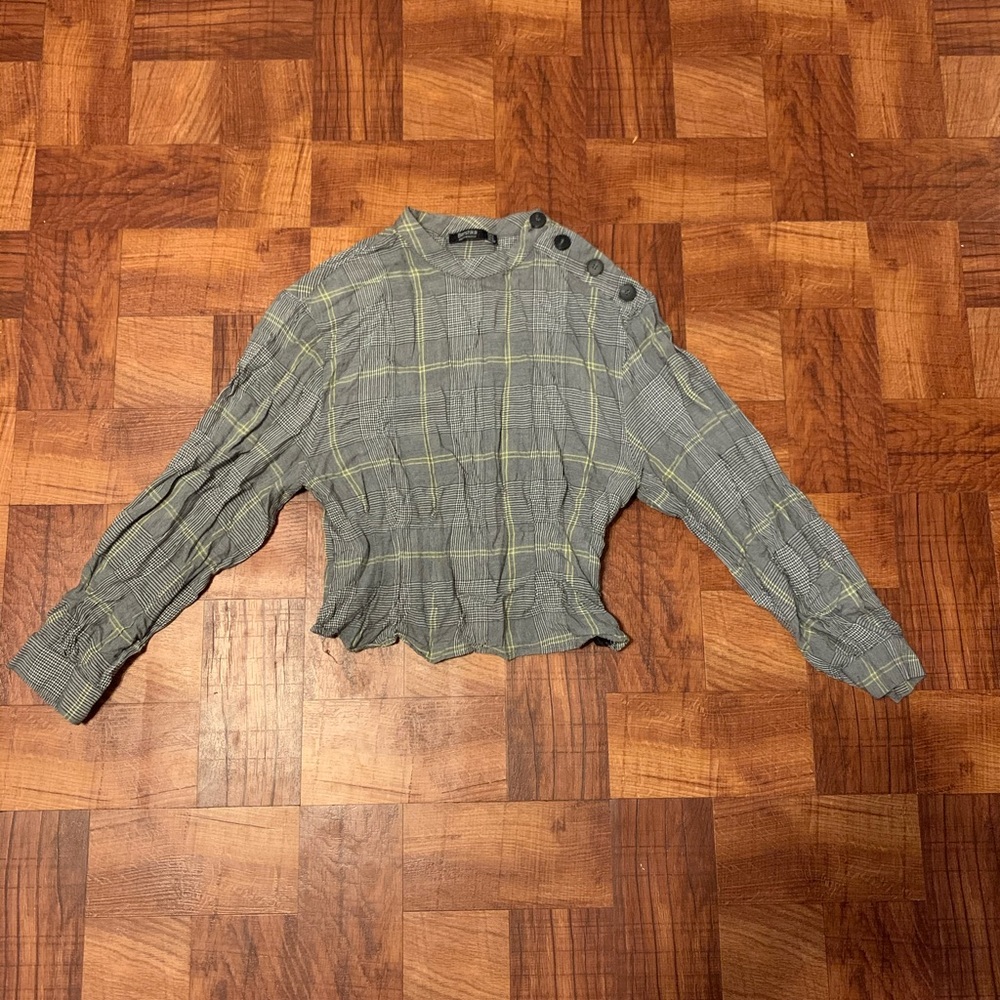 Bershka Plaid Top